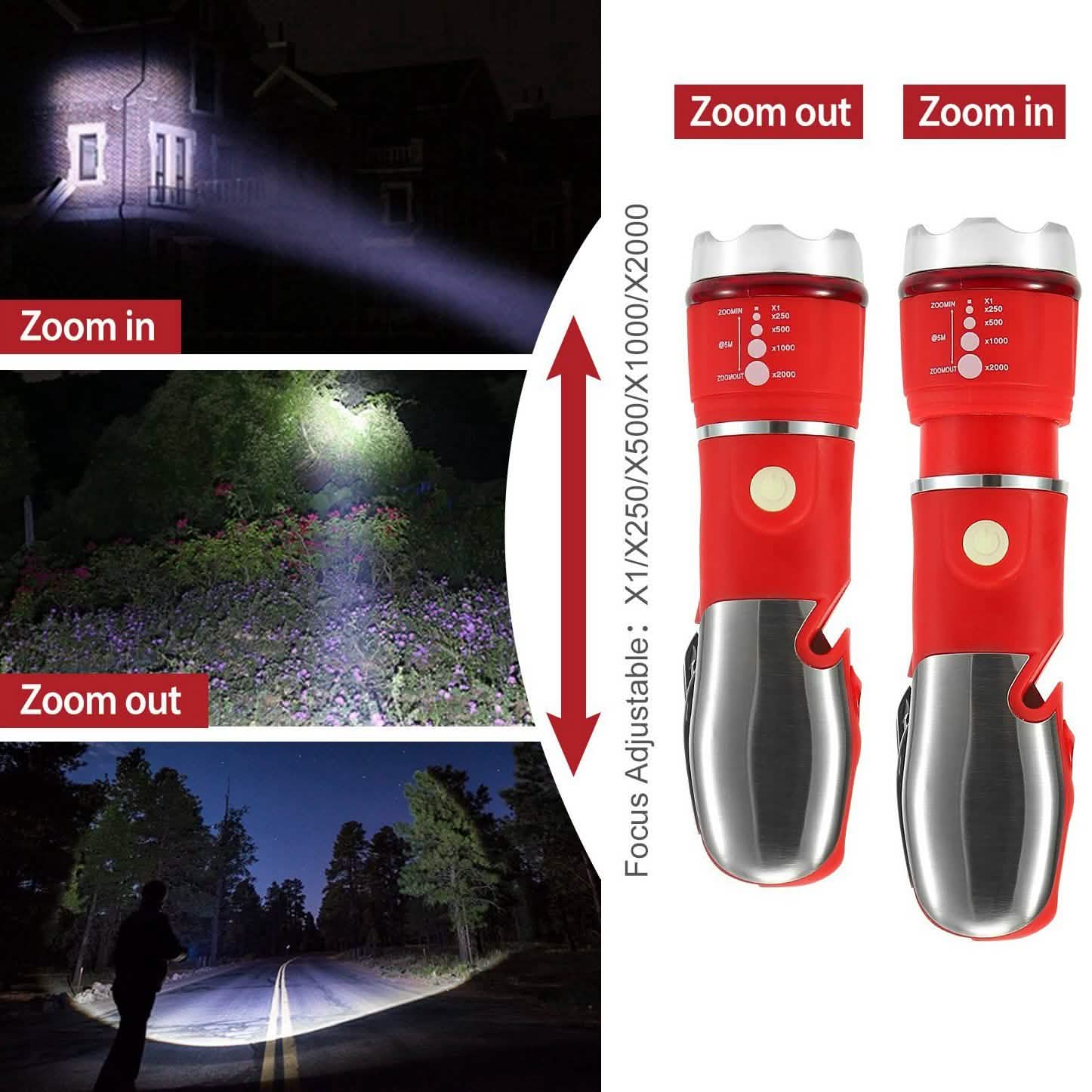 8-in-1 Multi-Tool Hammer Zoomable Emergency Flashlight DailySale