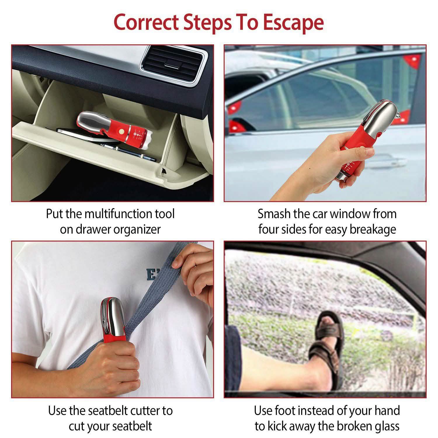 8-in-1 Multi-Tool Hammer Zoomable Emergency Flashlight DailySale