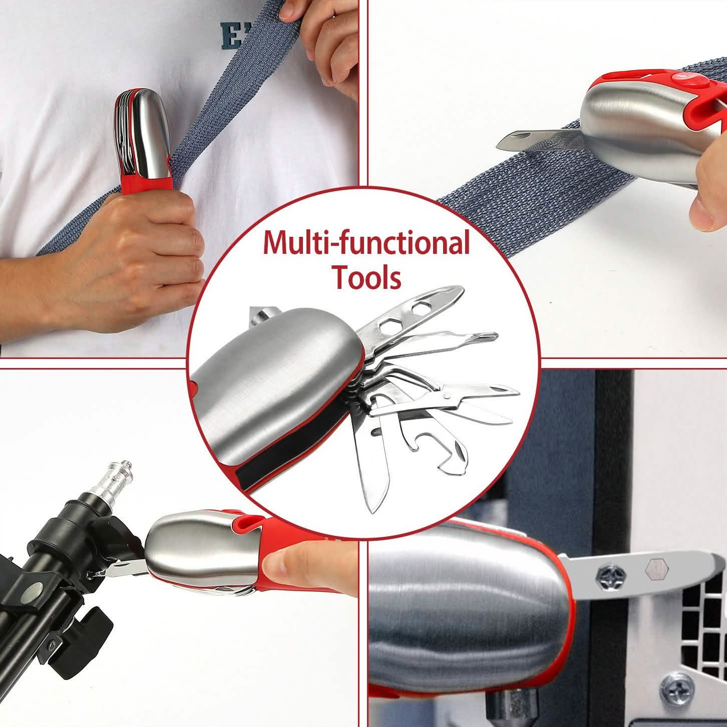 8-in-1 Multi-Tool Hammer Zoomable Emergency Flashlight DailySale