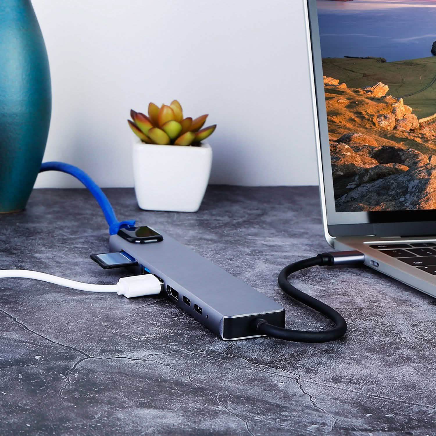 8-in-1 USB Hub Adapter with Ethernet DailySale