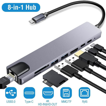 8-in-1 USB Hub Adapter with Ethernet DailySale