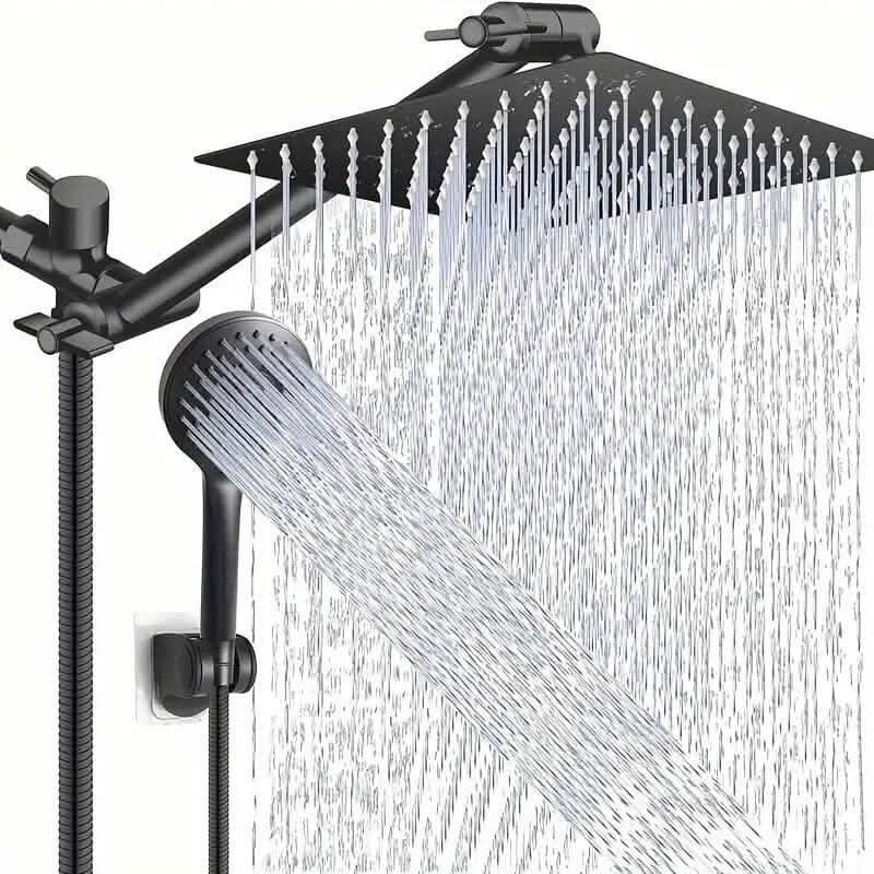 8-Inch High Pressure Showerhead with 11-Inch Adjustable Extension Arm DailySale