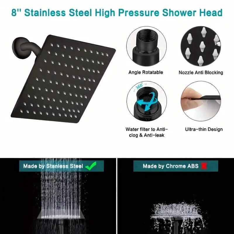 8-Inch High Pressure Showerhead with 11-Inch Adjustable Extension Arm DailySale