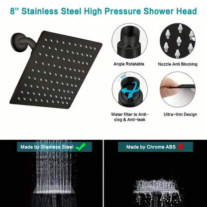 8-Inch High Pressure Showerhead with 11-Inch Adjustable Extension Arm DailySale