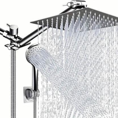 8-Inch High Pressure Showerhead with 11-Inch Adjustable Extension Arm DailySale