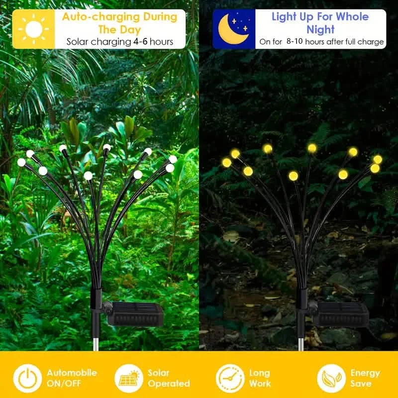 8 LED Solar Firefly Hanging Solar Lights DailySale