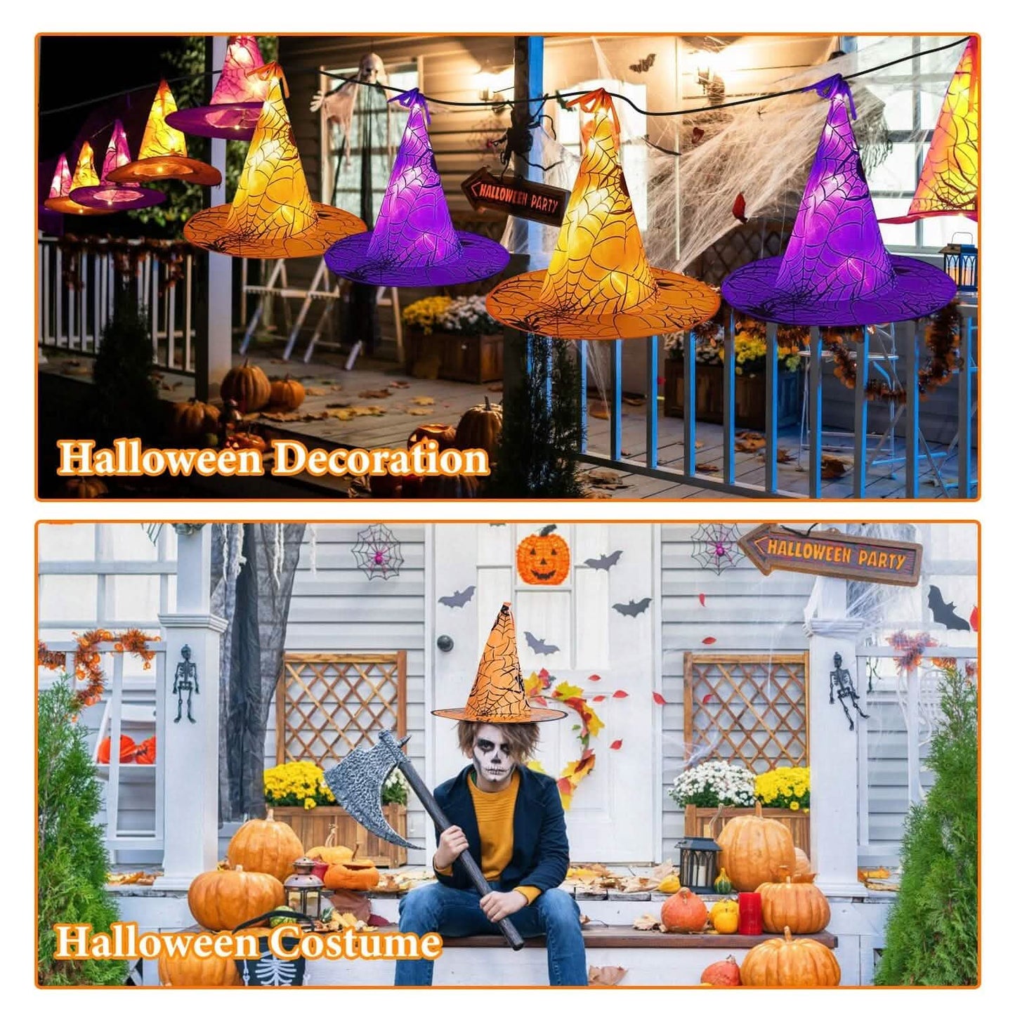 8-Pack: 13ft Witch Hat Hanging String LED Light DailySale