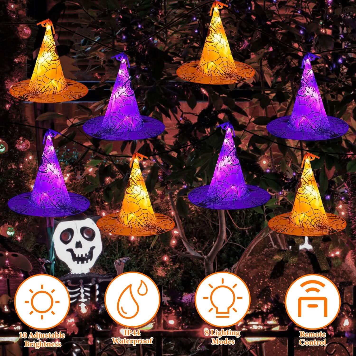 8-Pack: 13ft Witch Hat Hanging String LED Light DailySale