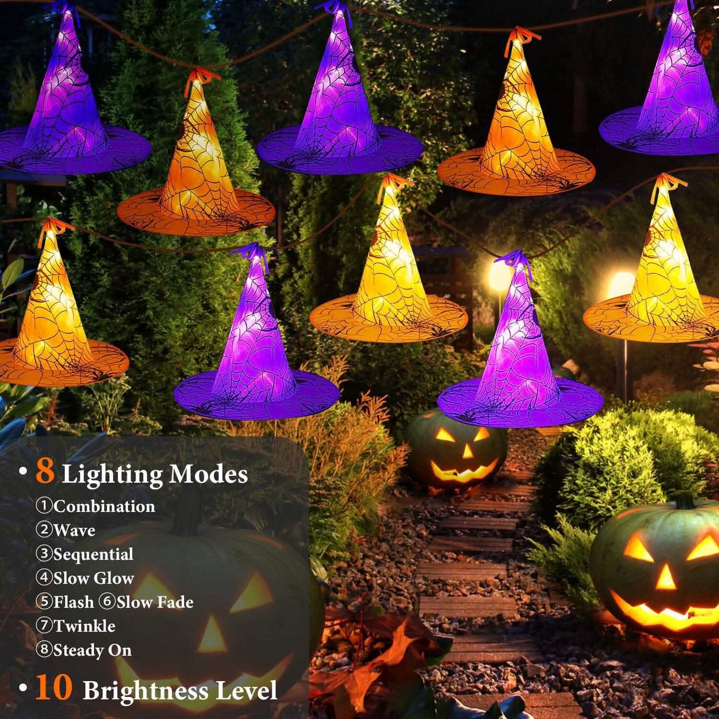 8-Pack: 13ft Witch Hat Hanging String LED Light DailySale