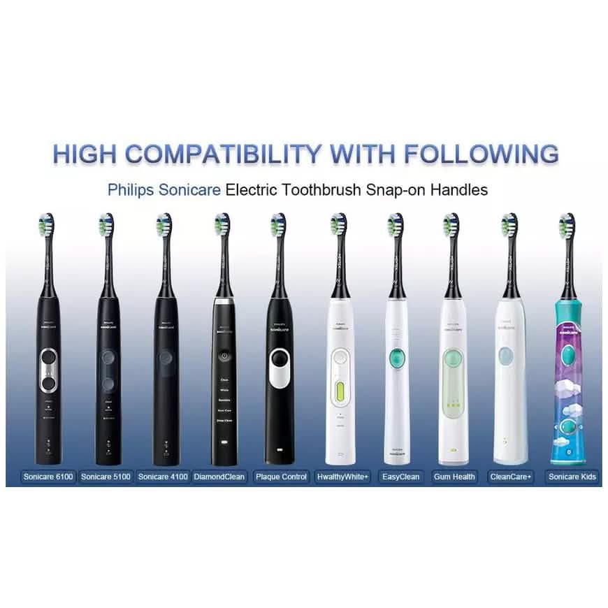 8-Pack: Black Replacement Electric Toothbrush Heads for Philips Sonicare DailySale