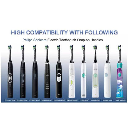 8-Pack: Black Replacement Electric Toothbrush Heads for Philips Sonicare DailySale