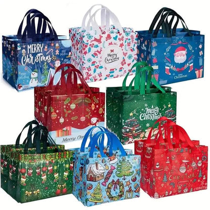 8-Pack: Large Christmas Gift Bags with Handles - Reusable Non-Woven Tote Bags DailySale