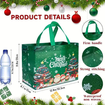 8-Pack: Large Christmas Gift Bags with Handles - Reusable Non-Woven Tote Bags DailySale