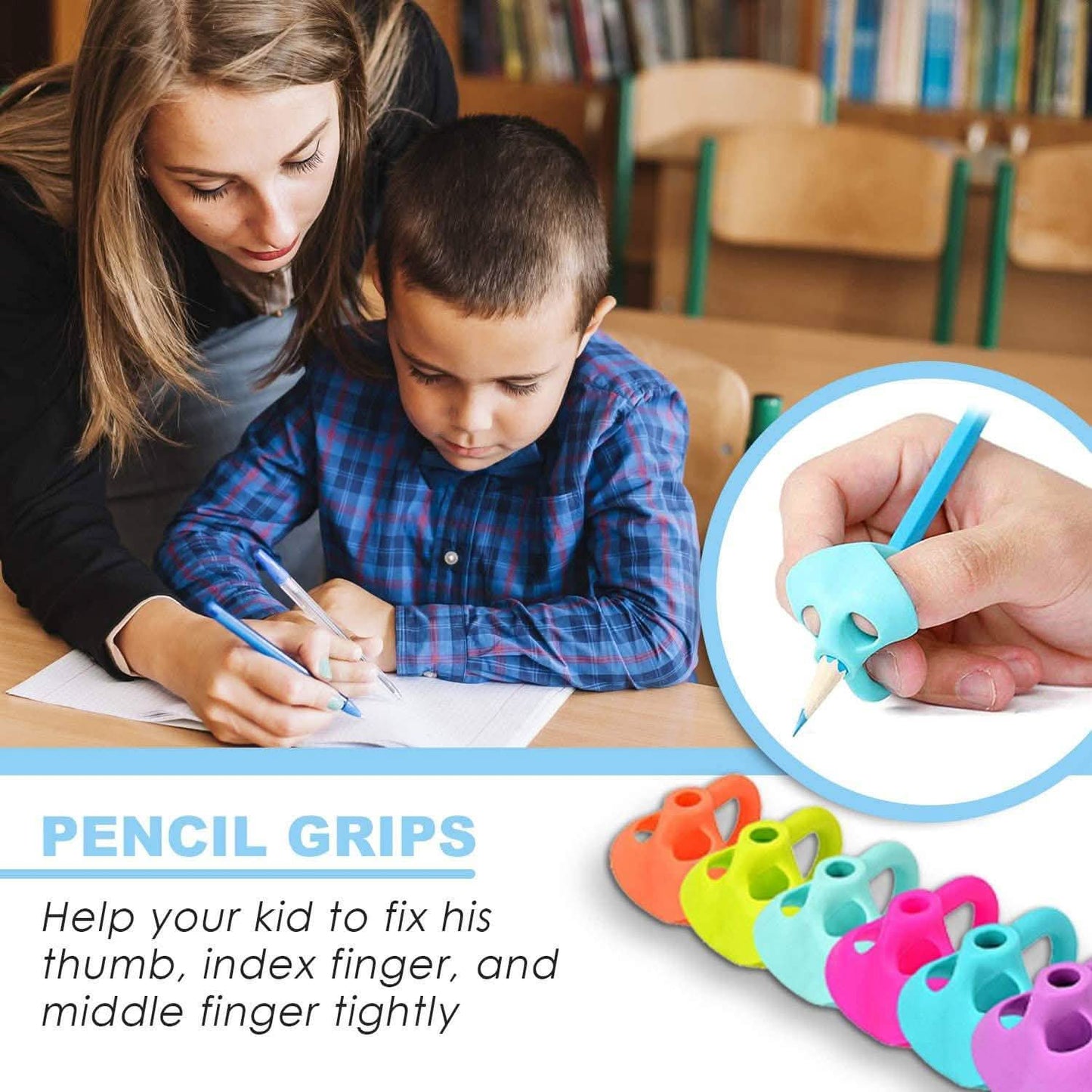 8-Pack: Pencil Grips Handwriting Trainers for Kids DailySale