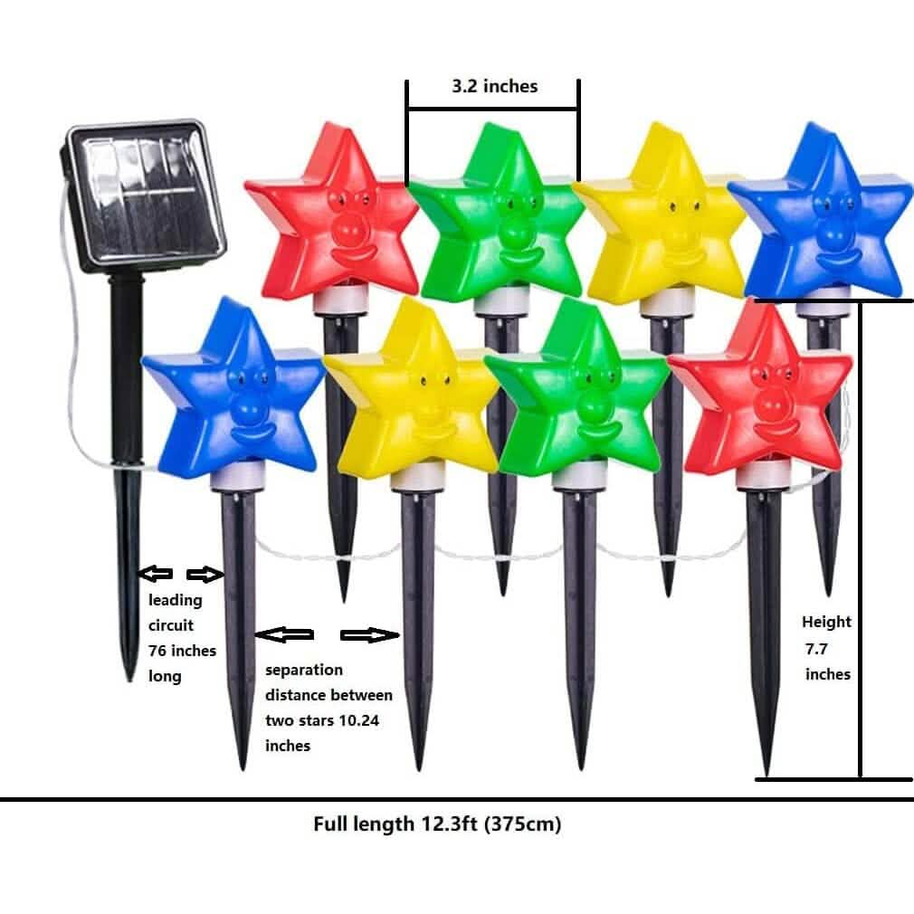 8-Pack: Solar Powered Star Lights 8 Modes Landscape Pathway Stake Lights DailySale