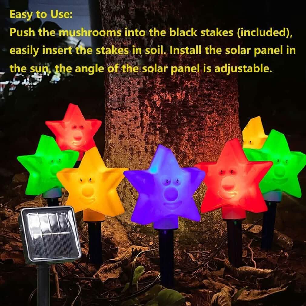 8-Pack: Solar Powered Star Lights 8 Modes Landscape Pathway Stake Lights DailySale