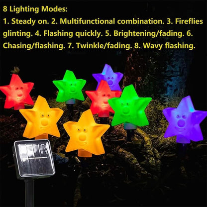 8-Pack: Solar Powered Star Lights 8 Modes Landscape Pathway Stake Lights DailySale