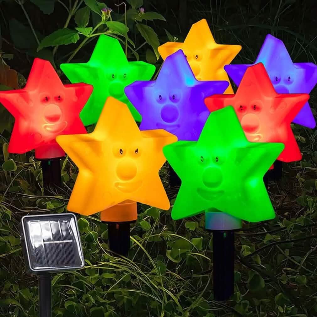 8-Pack: Solar Powered Star Lights 8 Modes Landscape Pathway Stake Lights DailySale