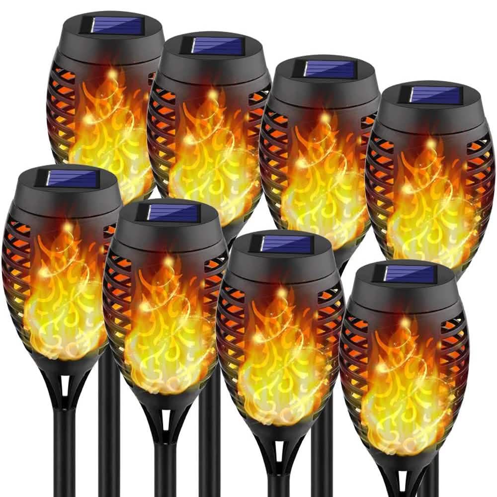 8-Pack: Solar Torch Light with Flickering Flame DailySale