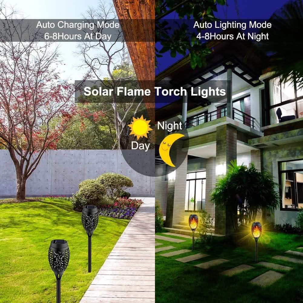 8-Pack: Solar Torch Light with Flickering Flame DailySale