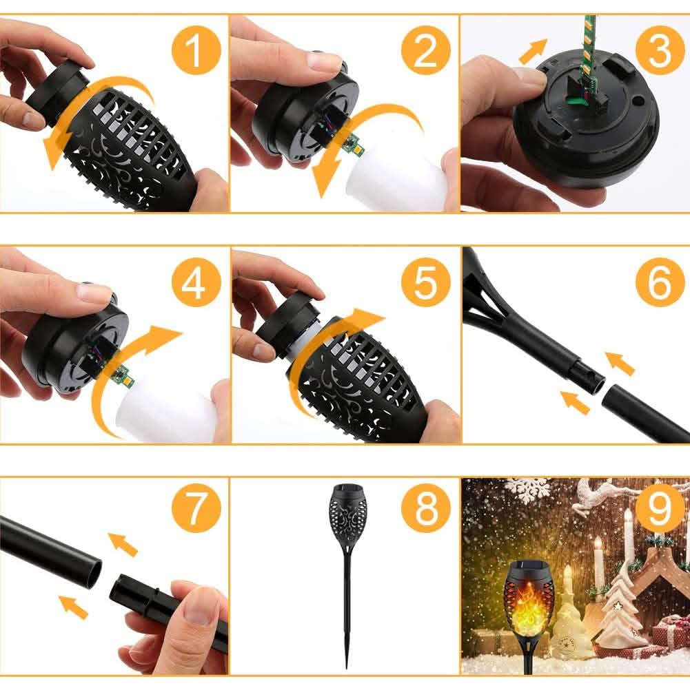 8-Pack: Solar Torch Light with Flickering Flame DailySale