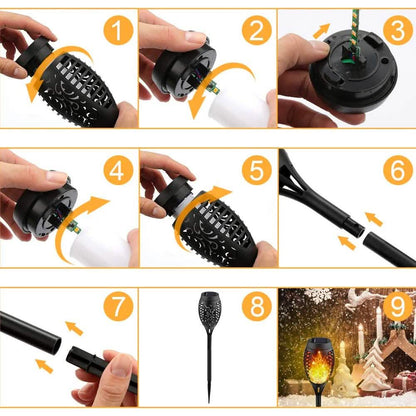 8-Pack: Solar Torch Light with Flickering Flame DailySale
