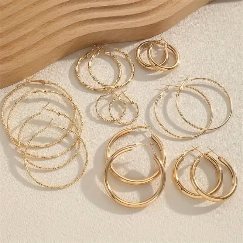 8-Pairs: Alloy Hoop Earrings Set DailySale