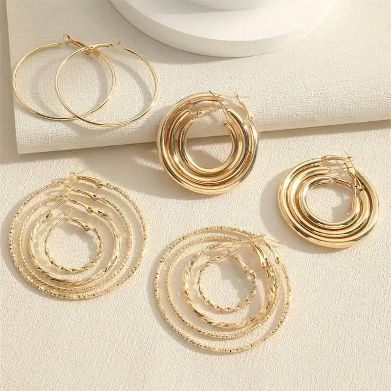 8-Pairs: Alloy Hoop Earrings Set DailySale