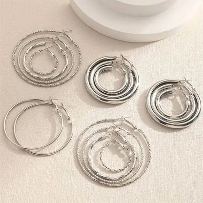 8-Pairs: Alloy Hoop Earrings Set DailySale