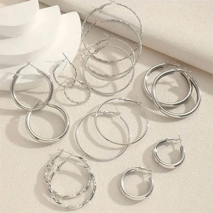8-Pairs: Alloy Hoop Earrings Set DailySale