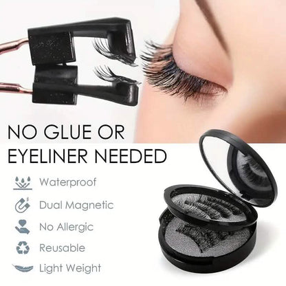 8-Pairs: Reusable Magnetic Dual 3D False Eyelashes Kit DailySale