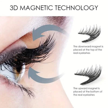 8-Pairs: Reusable Magnetic Dual 3D False Eyelashes Kit DailySale