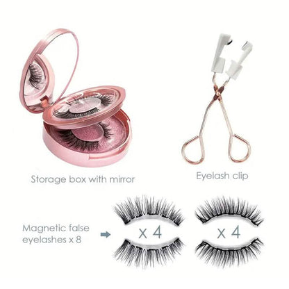 8-Pairs: Reusable Magnetic Dual 3D False Eyelashes Kit DailySale