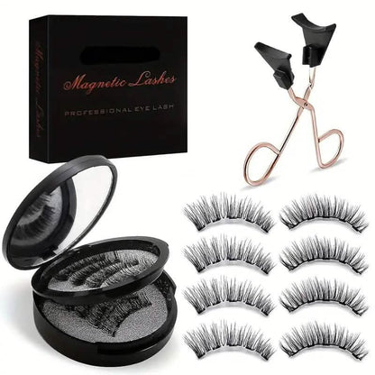 8-Pairs: Reusable Magnetic Dual 3D False Eyelashes Kit DailySale