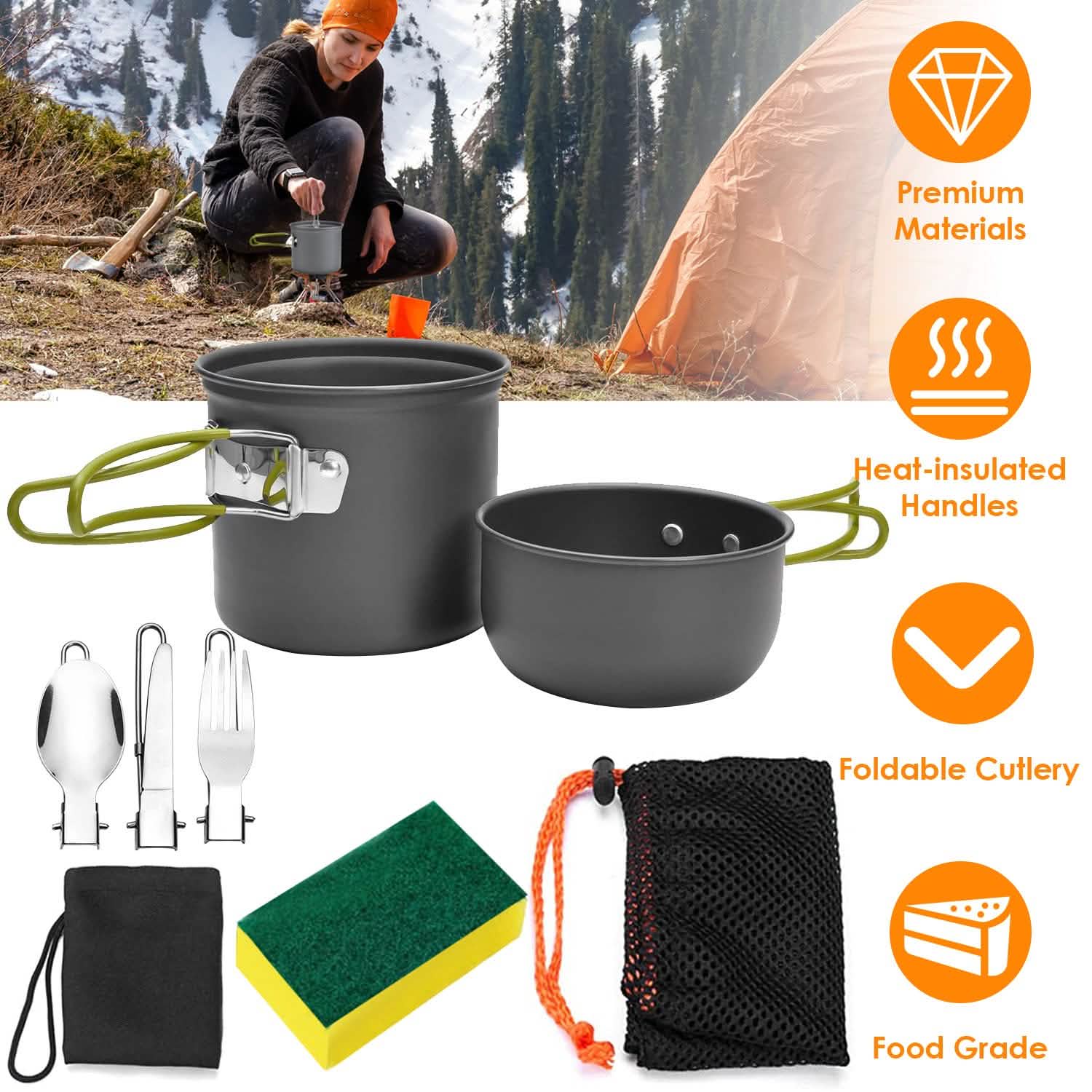 8-Piece: Camping Cooking Ware Set DailySale