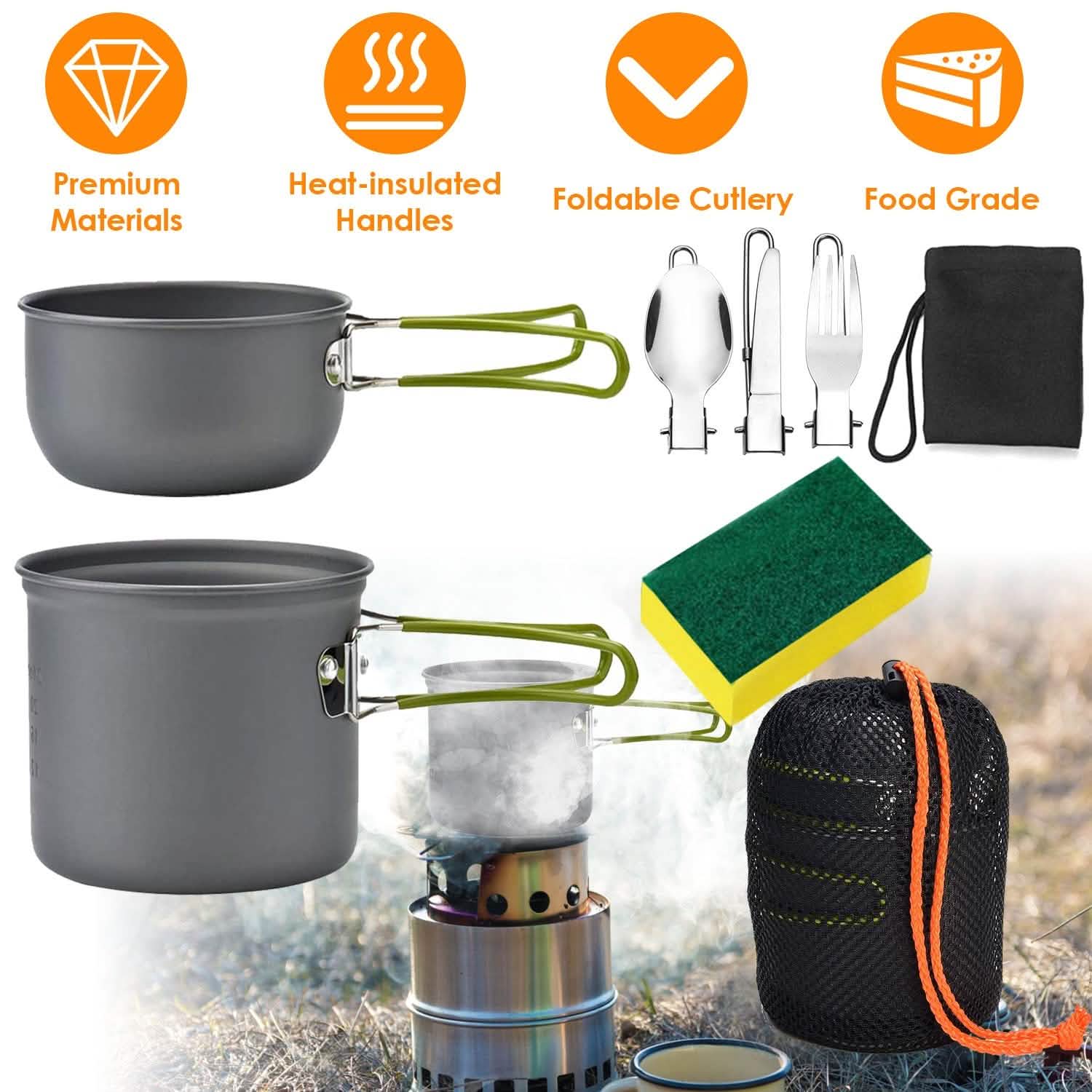 8-Piece: Camping Cooking Ware Set DailySale