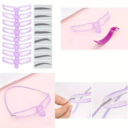 8-Piece: Eyebrow Shaping Stencils Kit - Makeup Tool for Perfect Brows DailySale