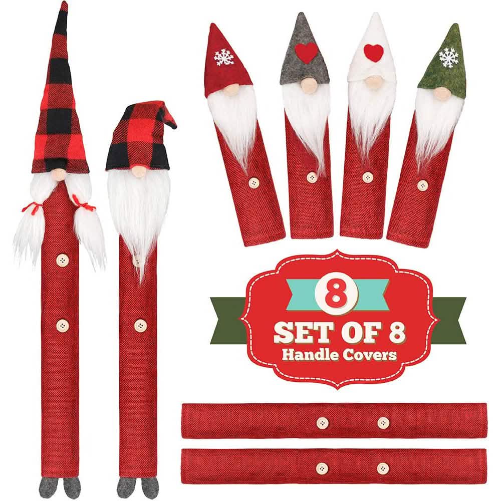 8-Piece: Gnome Christmas Refrigerator Handle Covers Set DailySale