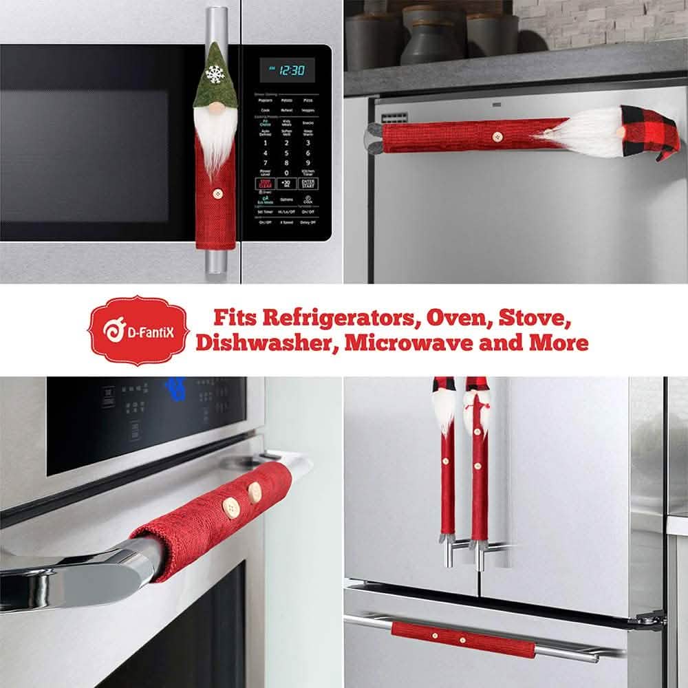 8-Piece: Gnome Christmas Refrigerator Handle Covers Set DailySale