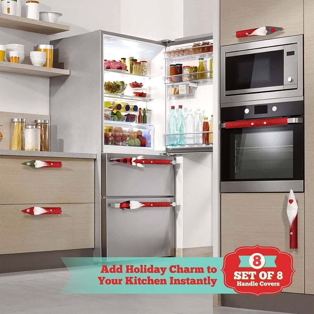 8-Piece: Gnome Christmas Refrigerator Handle Covers Set DailySale