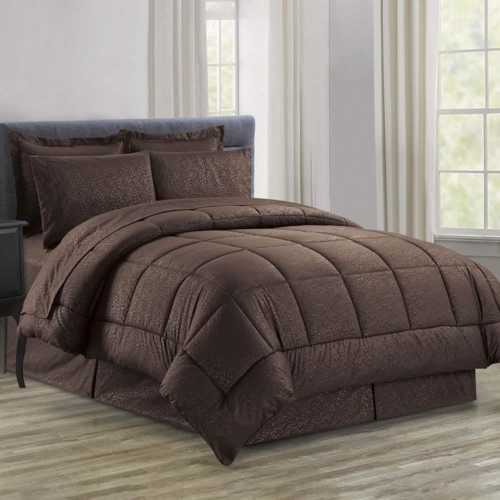 8-Piece: Plazatex Vine Microfiber Comforter Bed in A Bag Set DailySale