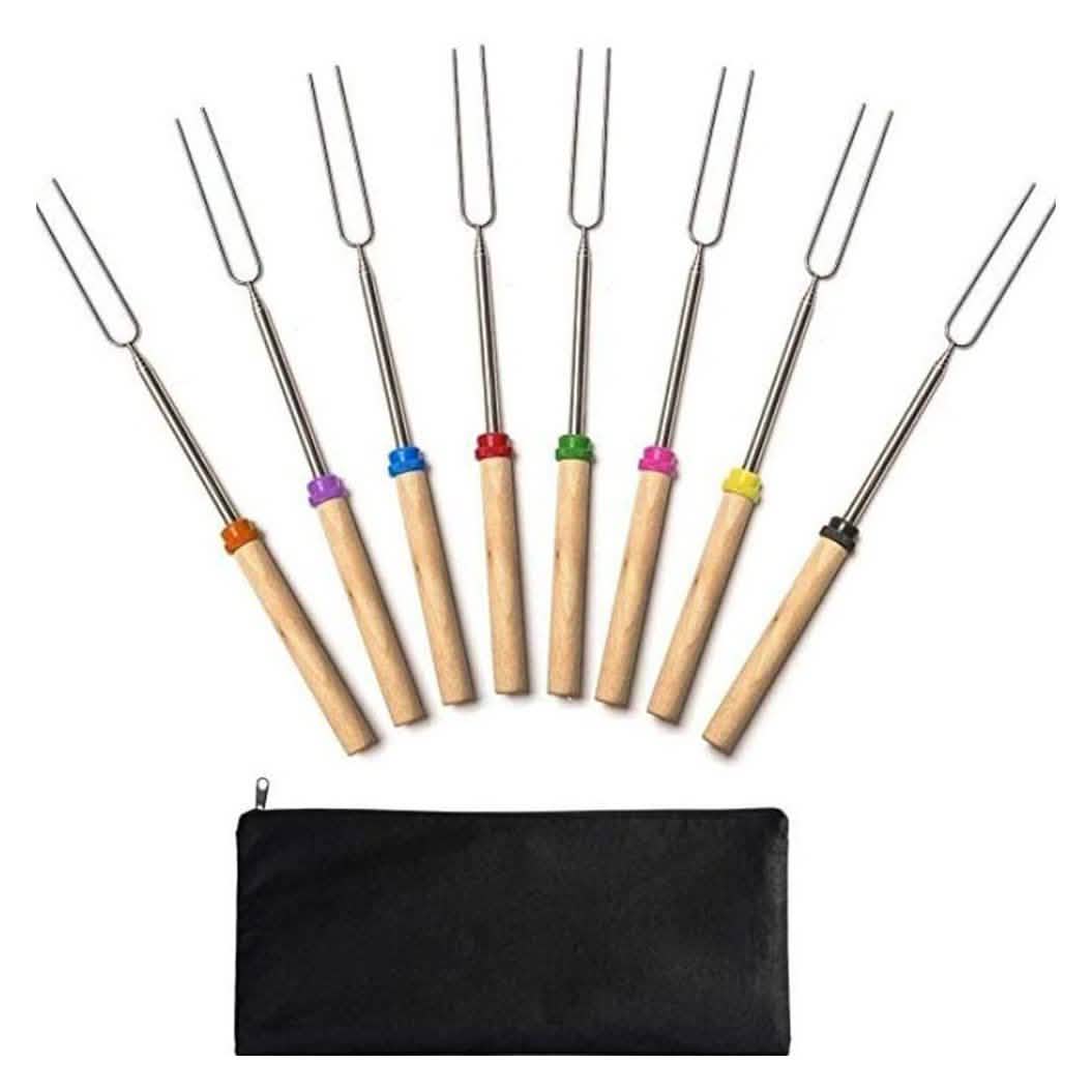 8-Piece Set: Marshmallow Roasting Sticks with Wooden Handle DailySale
