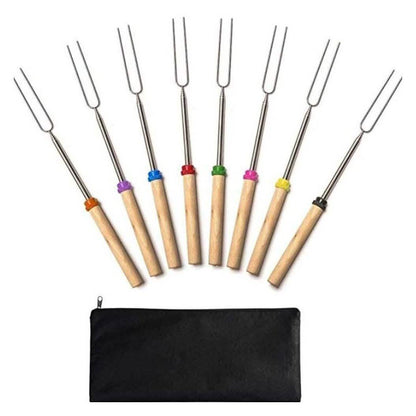 8-Piece Set: Marshmallow Roasting Sticks with Wooden Handle DailySale