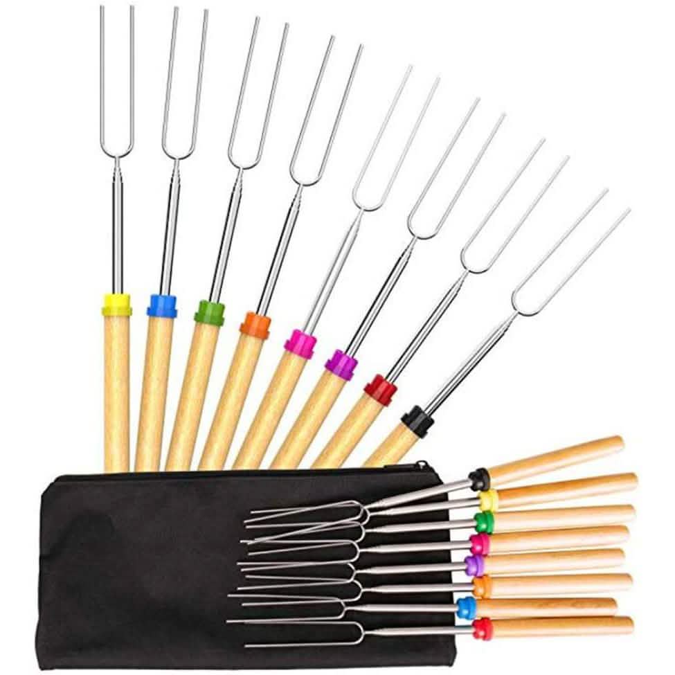 8-Piece Set: Marshmallow Roasting Sticks with Wooden Handle DailySale