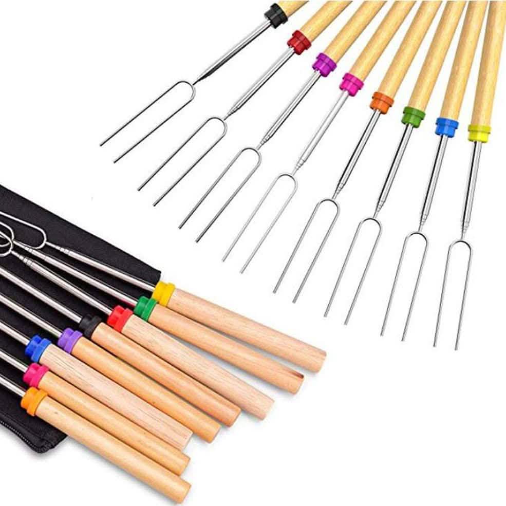 8-Piece Set: Marshmallow Roasting Sticks with Wooden Handle DailySale