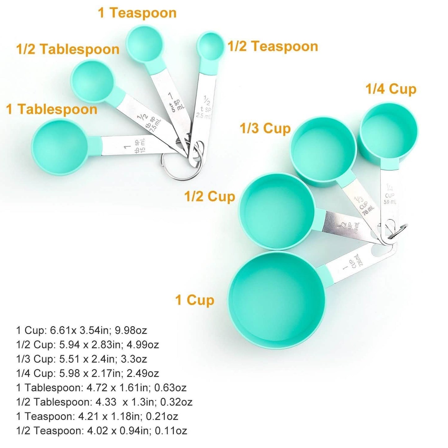 8-Piece Set: Plastic Measuring Spoon Cups DailySale
