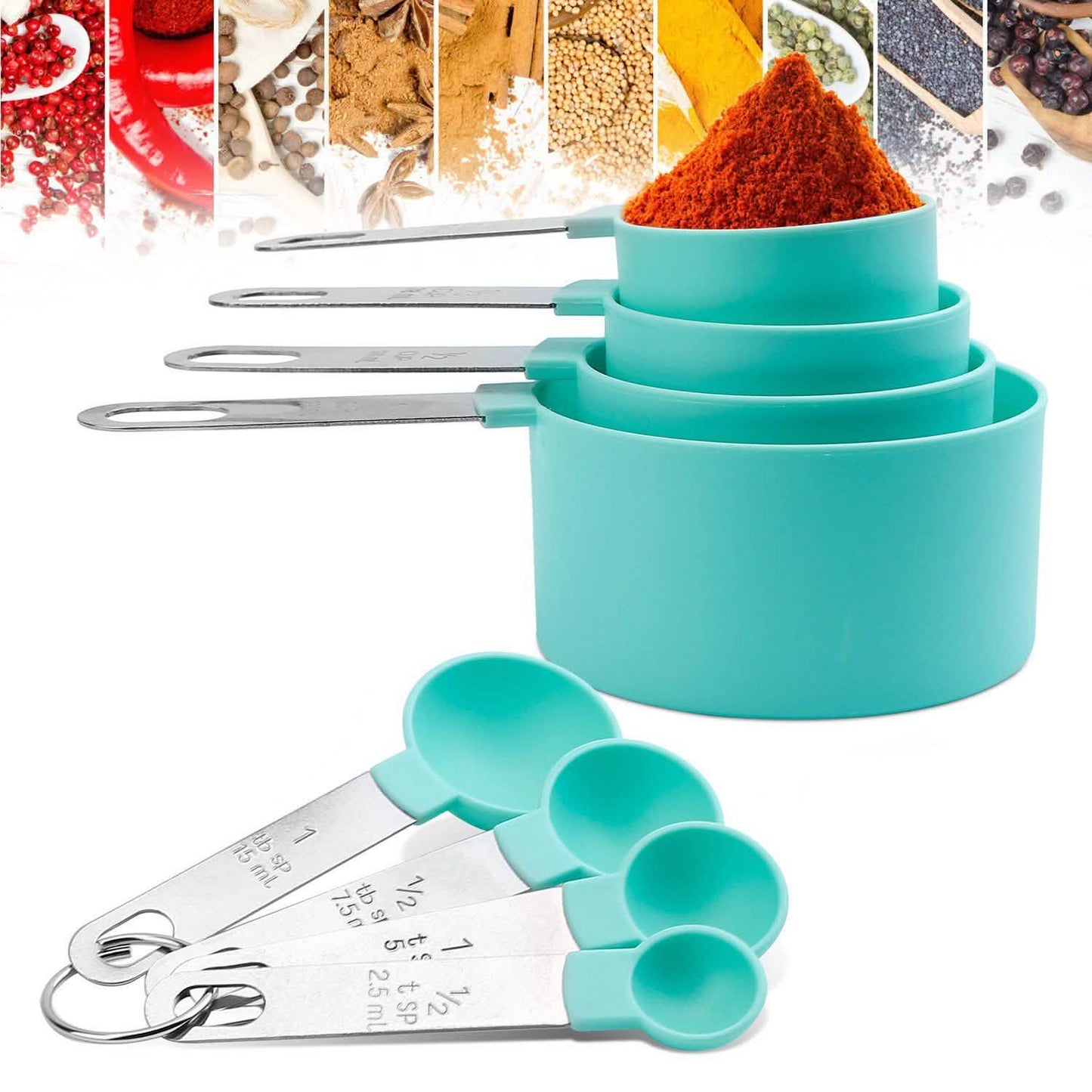 8-Piece Set: Plastic Measuring Spoon Cups DailySale