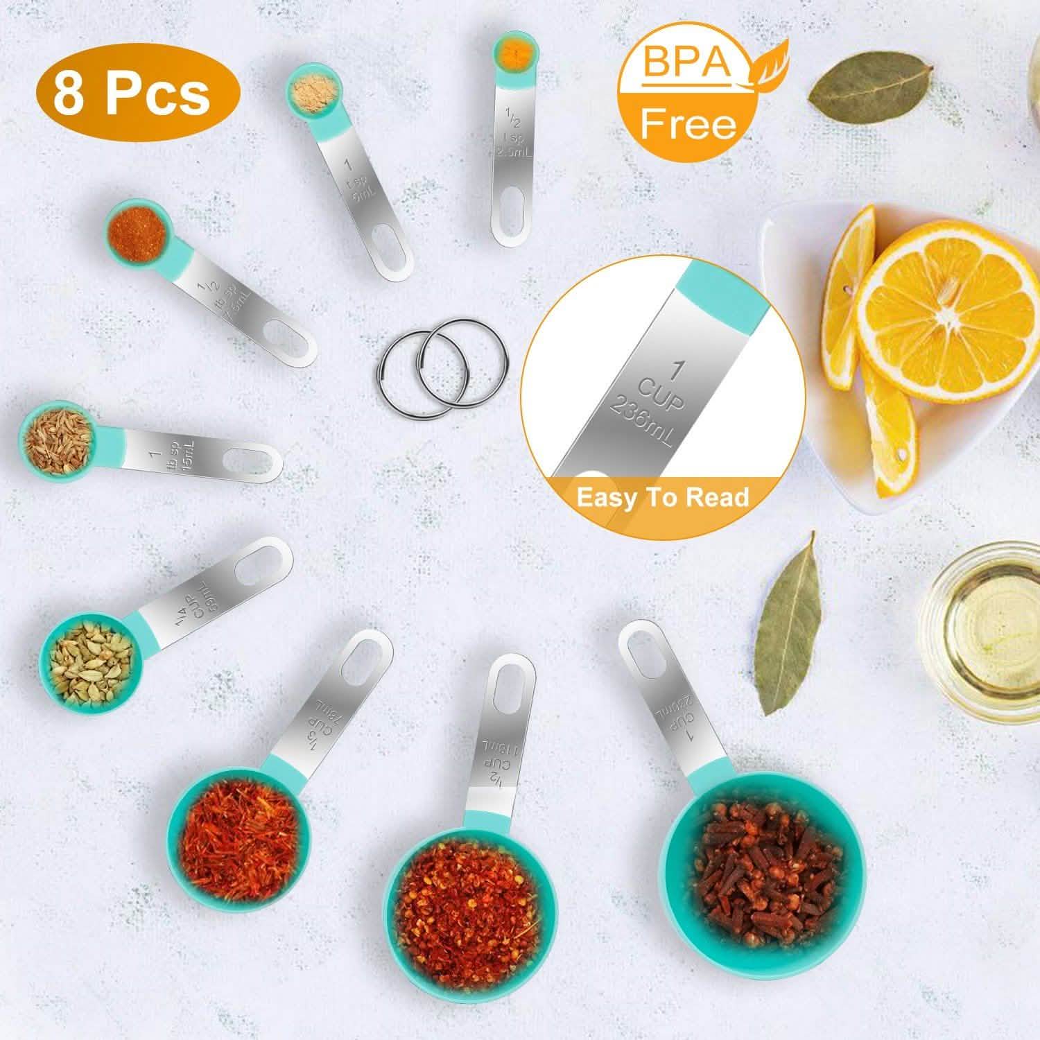 8-Piece Set: Plastic Measuring Spoon Cups DailySale
