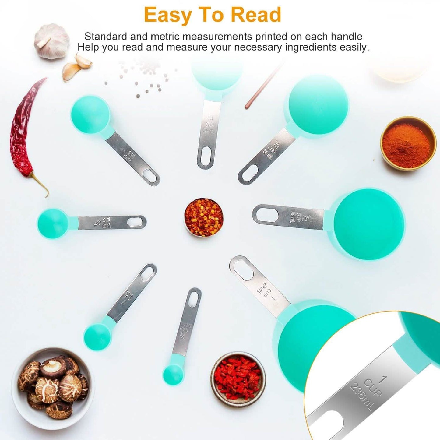 8-Piece Set: Plastic Measuring Spoon Cups DailySale