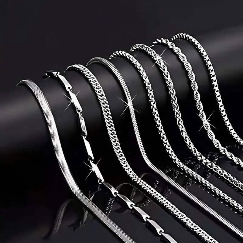 8-Piece Set: Stainless Steel Fashion Necklaces DailySale